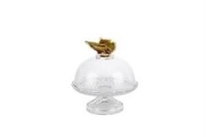 Mikasa Moor Renkli Kelebekli Kapaklı Cam Kek Standı 18x21cm