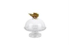 Mikasa Moor Renkli Kelebekli Kapaklı Cam Kek Standı 18x21cm