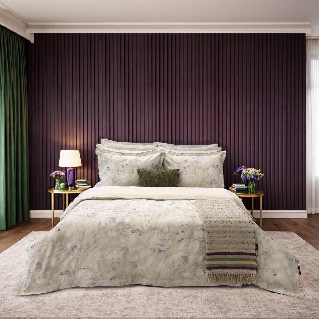 Sarev Roya Saten Nevresim Takımı Çift Kişilik 4Y D K, .Bej