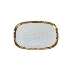 Lamedore White Gold Dikdörtgen Küçük Tabak  - STV-016