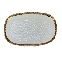 Lamedore White Gold Dikdörtgen Büyük Tabak  -STV-014
