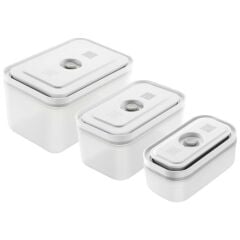 Zwilling Fresh & Save Vakumlu Saklama Kabı Seti, S/M/L / 3-Parça, Plastik, Beyaz