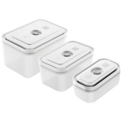 Zwilling Fresh & Save Vakumlu Saklama Kabı Seti, S/M/L / 3-Parça, Plastik, Beyaz