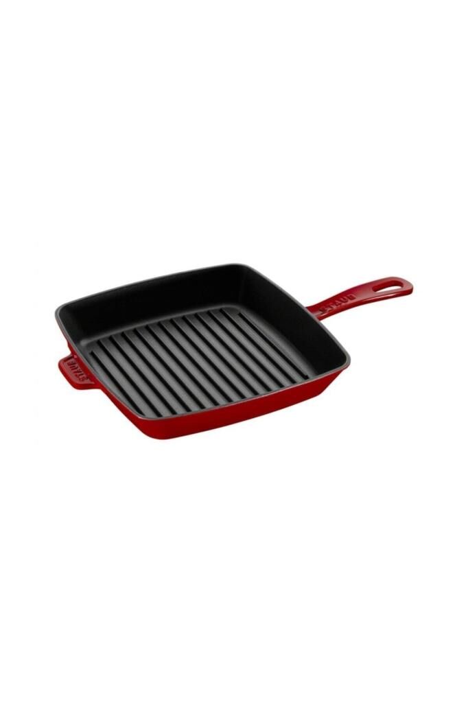 Staub Döküm Demir Amerikan Izgara Tava | Döküm Demir | 26 Cm | Kiraz