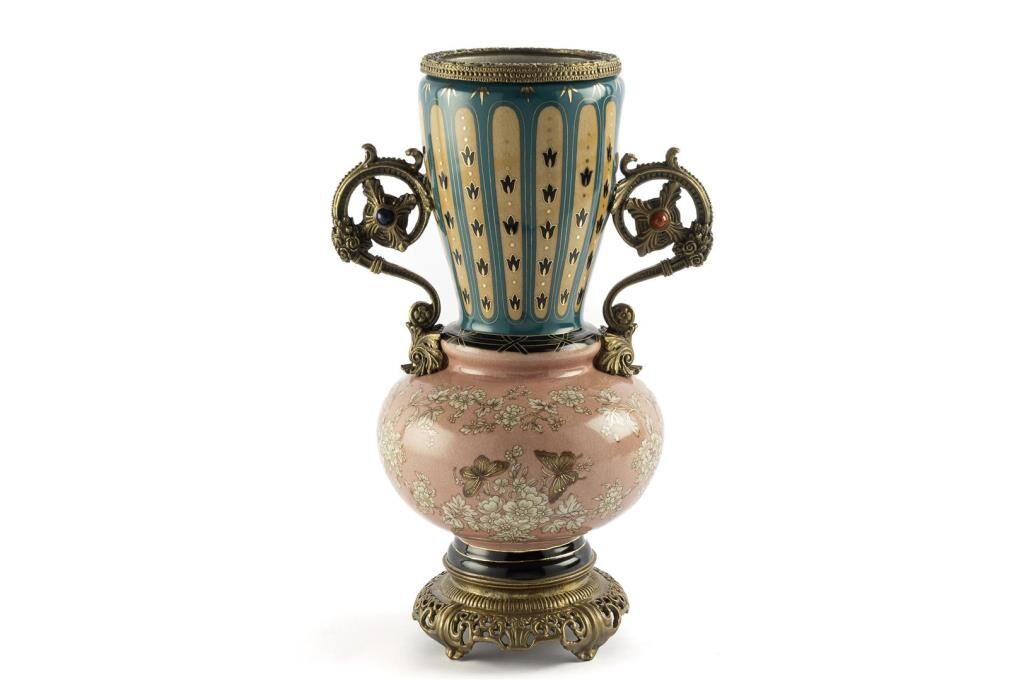 Mikasa Moor Pembe Kelebekli Porselen Vazo 18x36cm