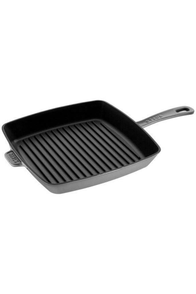 Staub Döküm Demir Amerikan Izgara Tava | Döküm Demir | 26 Cm | Grafit Gri