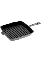 Staub Döküm Demir Amerikan Izgara Tava | Döküm Demir | 26 Cm | Grafit Gri