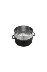Staub La Cocotte Döküm Tencere Buharlı Pişirici İle | Siyah | 26 Cm | 5,25 L | Yuvarlak