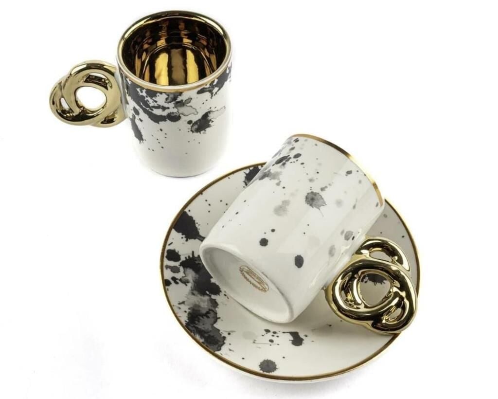 Mikasa Moor Lalin Fraktal Gold 6lı Kahve Fincanı Seti 90cc