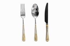 Herdmar Güell Yarım Gold 87 Parça Çatal Kaşık Bıçak Takımı-12 Kişilik