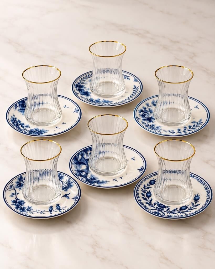 Sandro Moreno 1453 Blue Tree Optik 6lı Çay Seti
