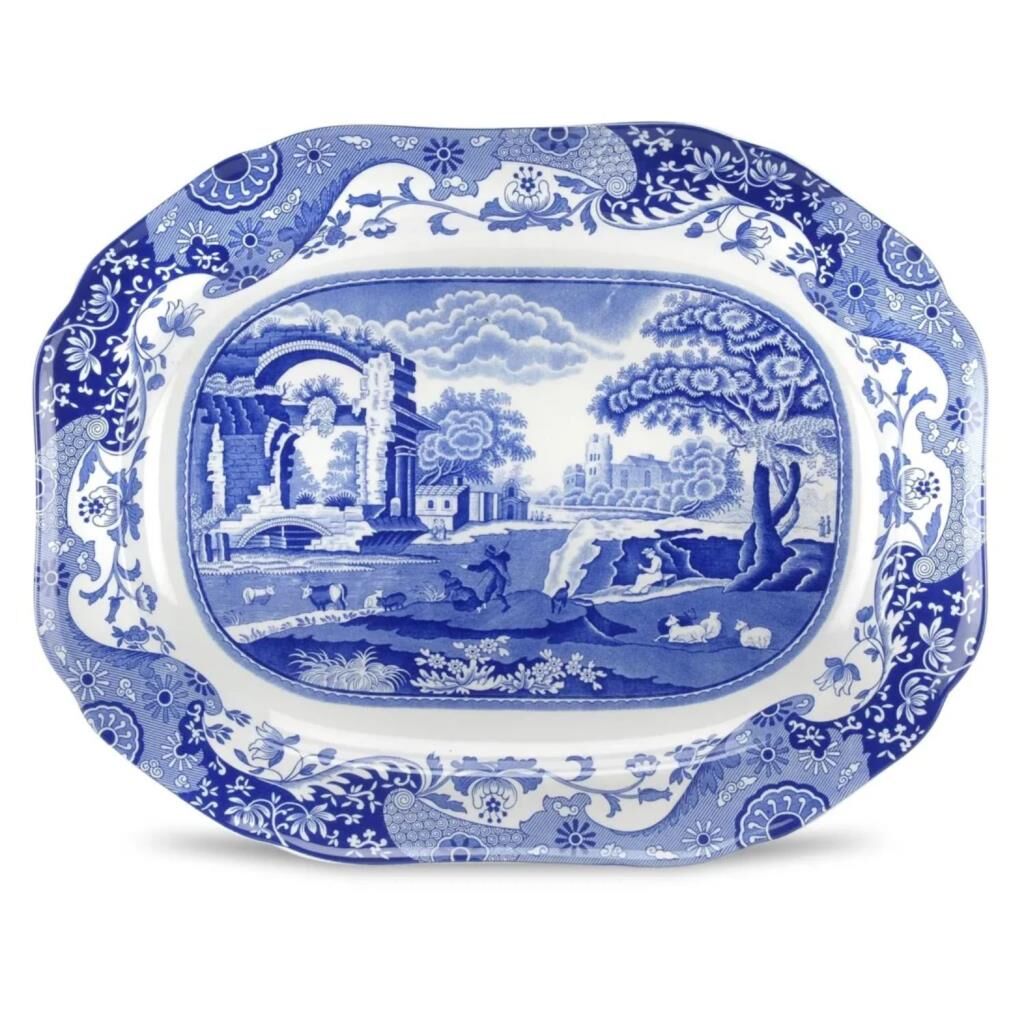 Spode Blue Italian 35 Cm Oval Servis