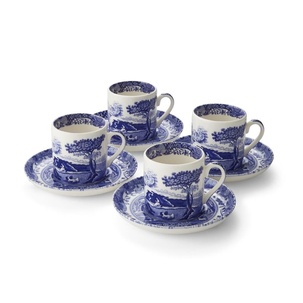Spode Blue Italıan 4Lu Kahve Fıncanı Seti 90 Ml