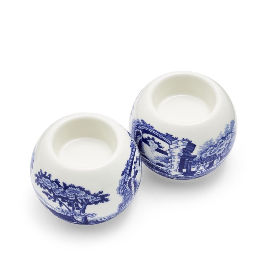 Spode Blue Italıan 6 Cm - 2Lı  Mumluk Seti