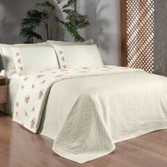 Sarev Londa Ekru Tek Kişilik %100 Pamuk Wedding Pike Seti