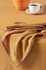 Sarev Solen Sarı Pamuk-Keten 2'Li Peçete 45*45 Cm