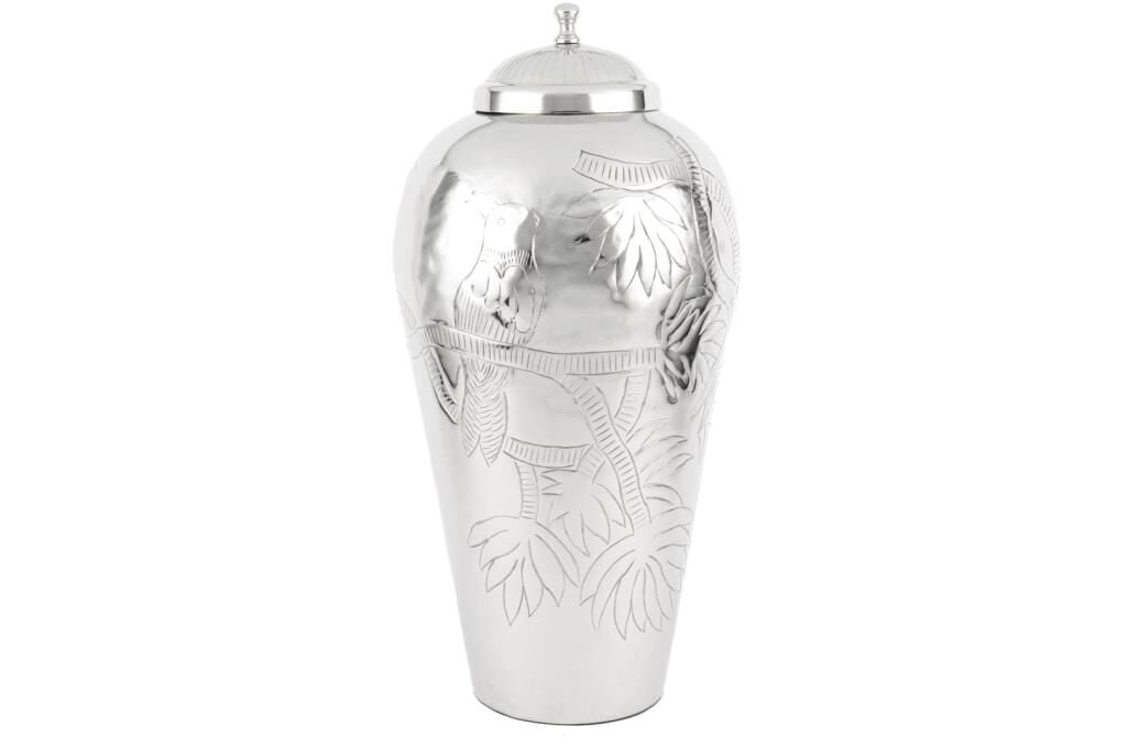Mikasa Moor Silver Kapaklı Metal Vazo 30x60cm