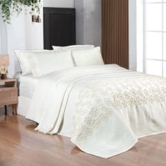 Sarev Shida Ekru Tek Kişilik %100 Pamuk Wedding Pike Seti