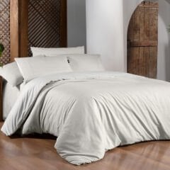 Sarev Unitwill Ekru Çift Kişilik %100 Pamuk Nevresim Takımı