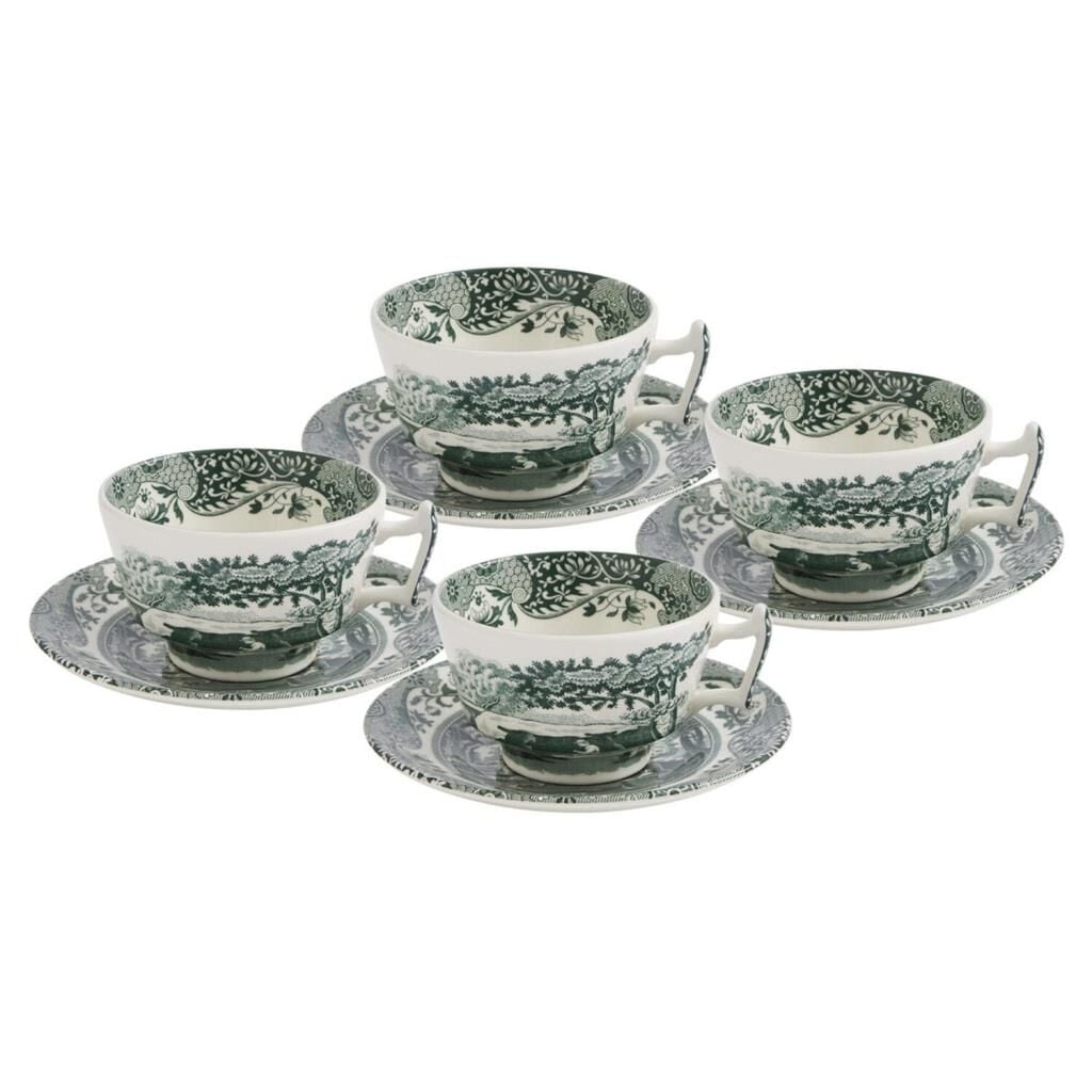 Spode Herıtage 4Lu Green Cay Fıncanı Ve Tabağı Seti 200 Ml