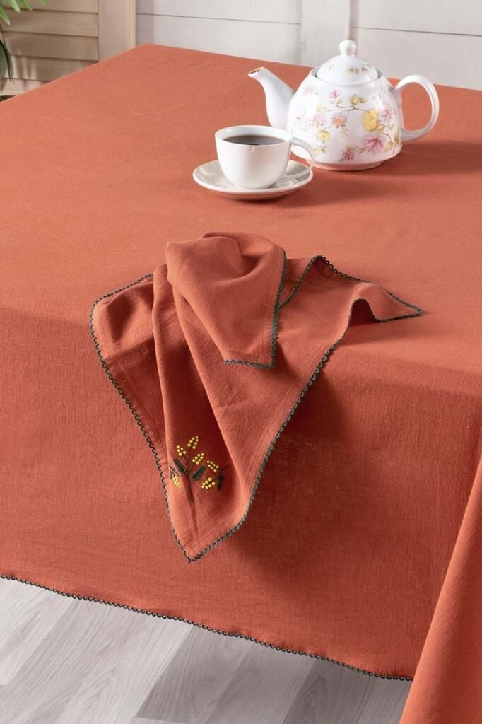 Sarev Solen Taba Pamuk-Keten 2'Li Peçete 45*45 Cm