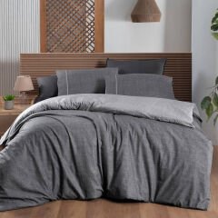 Sarev Unitwill Gri Tek Kişilik %100 Pamuk Nevresim Takımı