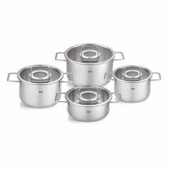 Fissler Pure Collection 8 Parça Cam Kapak Çelik Tencere Seti