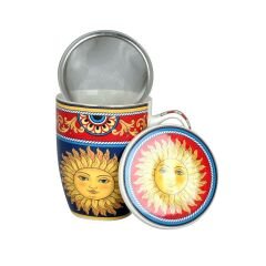 Lucky Art Odessa Desenli Bone China Porselen Kapaklı ve Süzgeçli Kupa 570 ml