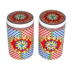 Lucky Art Odessa Desenli Bone China Porselen 2 li Kavanoz Seti 750 ml