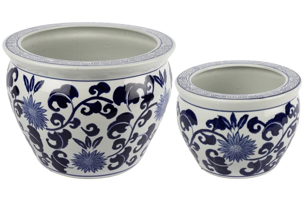 Mikasa Moor Blue Blanc 2li Saksı 36x26cm 25x19cm