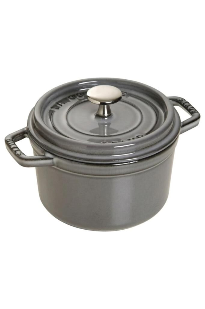 Staub  Demir Döküm Tencere, Yuvarlak, Grafit Gri 16 Cm 1.25 Litre