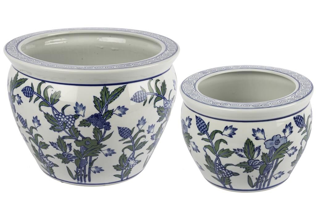 Mikasa Moor Blue Blanc 2li Saksı 25x19cm 36x26cm