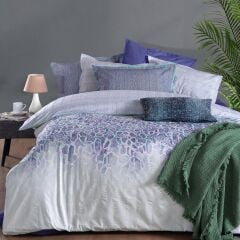 Sarev Kamerun Mavi Çift Kişilik %100 Pamuk Nevresim Takımı