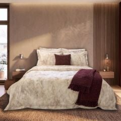 Sarev Lumora Saten Nevresim Takımı Çift Kişilik 4Y D K, .Vizon