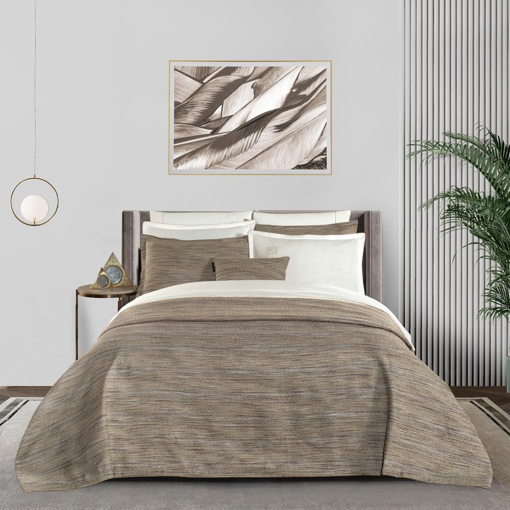 Sarev Aviana Sarı  Çift Kişilik %100 Pamuk Nevresim Takımı ve Yatak Örtüsü Seti