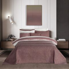 Sarev Onetta Kırmızı  Çift Kişilik %100 Pamuk Saten Nevresim Takımı ve Yatak Örtüsü Seti