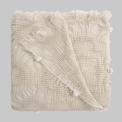 Sarev Alison Bej Çift Kişilik %100 Pamuk Yatak Örtüsü 220*240 cm