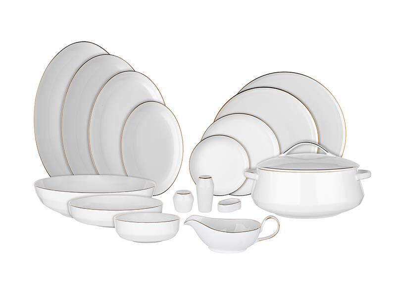 Evaliza Hanedan Yemek Takımı 101 Parça Shiny Gold