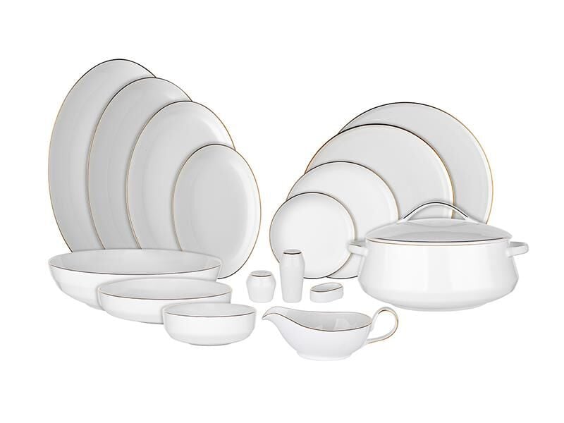 Evaliza Hanedan Yemek Takımı 101 Parça Shiny Gold
