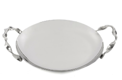 Mikasa Moor Gümüş Metal Yuvarlak Servis 32x25x6cm