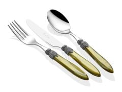 Rivadossi Laura Zeytin Yeşili 75 Parça Çatal Bıçak Seti