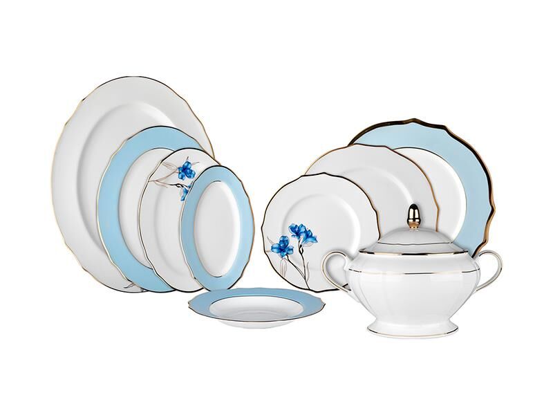 Evaliza Poetica Yemek Takımı 61 Parça Buket Mavi