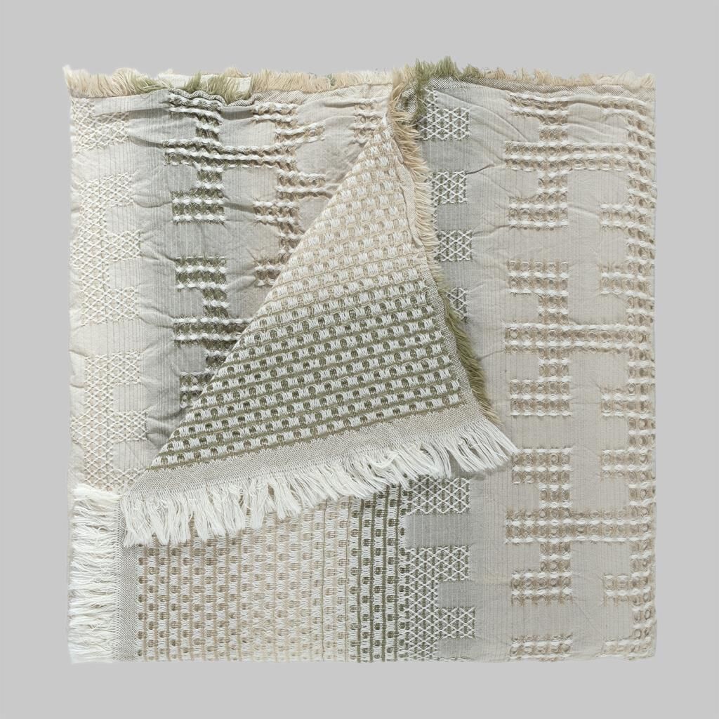 Sarev Petal Yeşil Tek Kişilik %100 Pamuk Yatak Örtüsü 180*220 cm