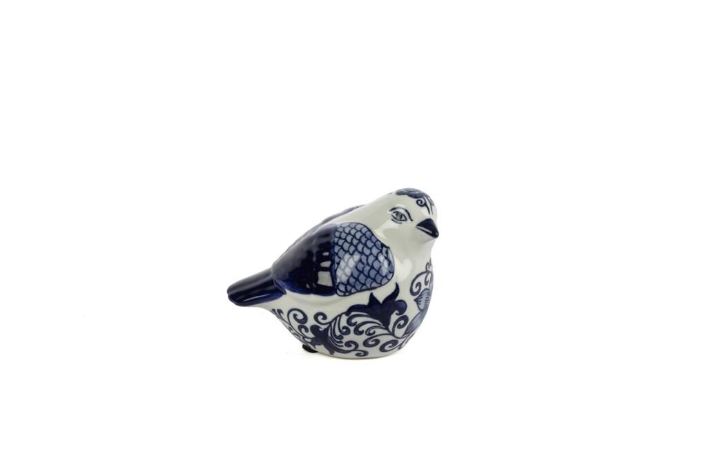 Mikasa Moor Blue Blanc Kuş Dek Obje 15x12cm