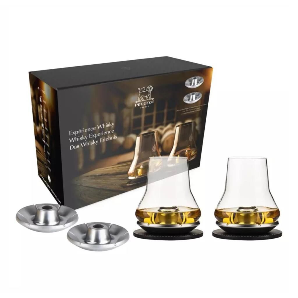 Peugeot 2'li Soğutma Altlıklı Viski Tadım Bardağı Seti