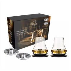 Peugeot 2'li Soğutma Altlıklı Viski Tadım Bardağı Seti