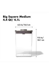 Oxo Saklama Kabı Pop Kare Çelik Kapaklı- 4.2 Lt
