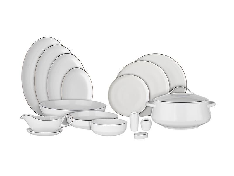 Evaliza Hanedan Yemek Takımı 60 Parça Shiny Platin