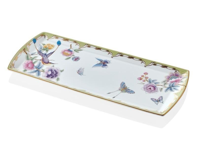 Tea Delight Green Papillon Servis Sunum Tabağı 35cm