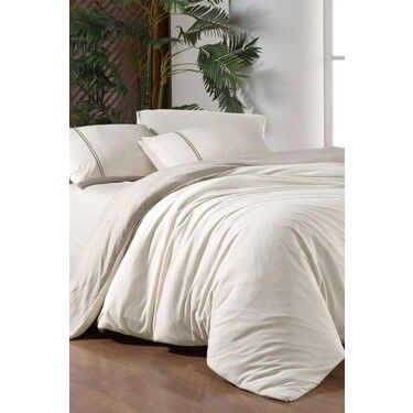 Sarev Medulas Bej Çift Kişilik %50 Pamuk %50 Modal Nevresim Takımı